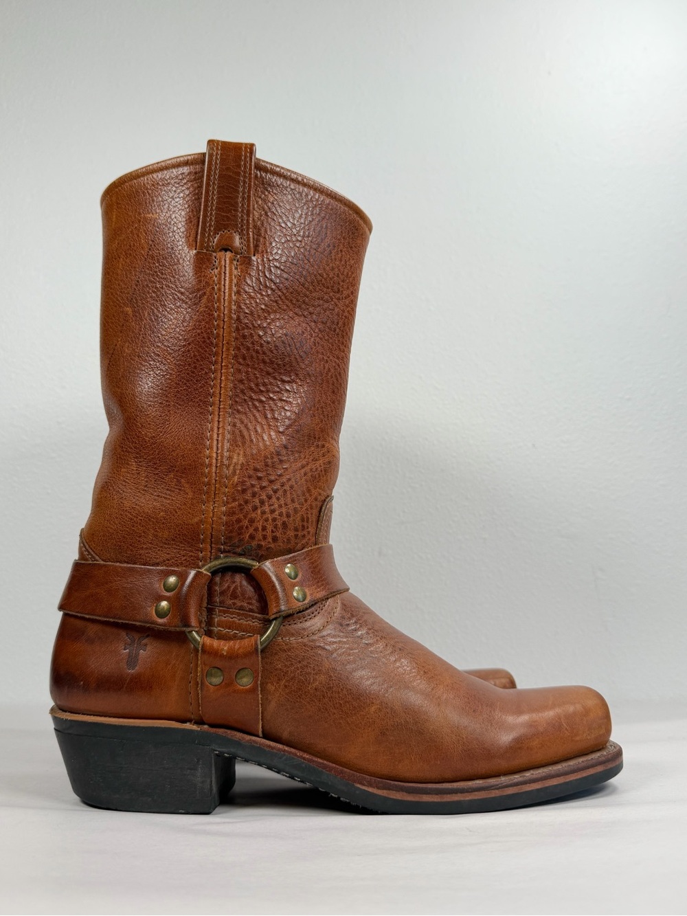 Women’s Vintage Frye Harness Boots Size 10 M Brown Leather 77300-RWR Made In USA